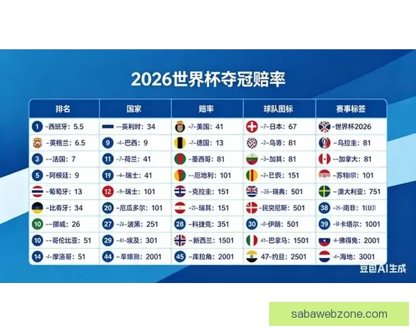 2026世界杯冠军赔率预测解析热门球队前景及投注建议